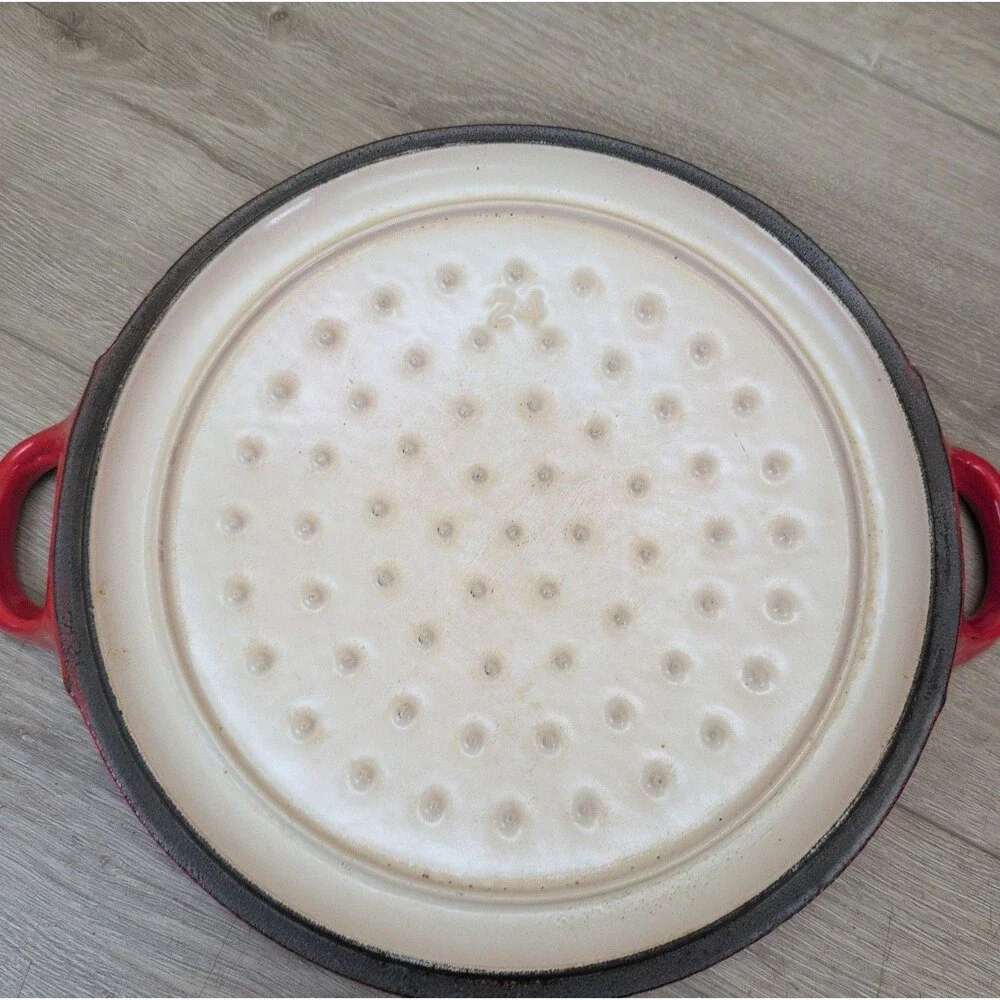 Le Creuset Doufeu Enamel Cast Iron Dutch Oven W/ Lid Red #24 4.5QT France